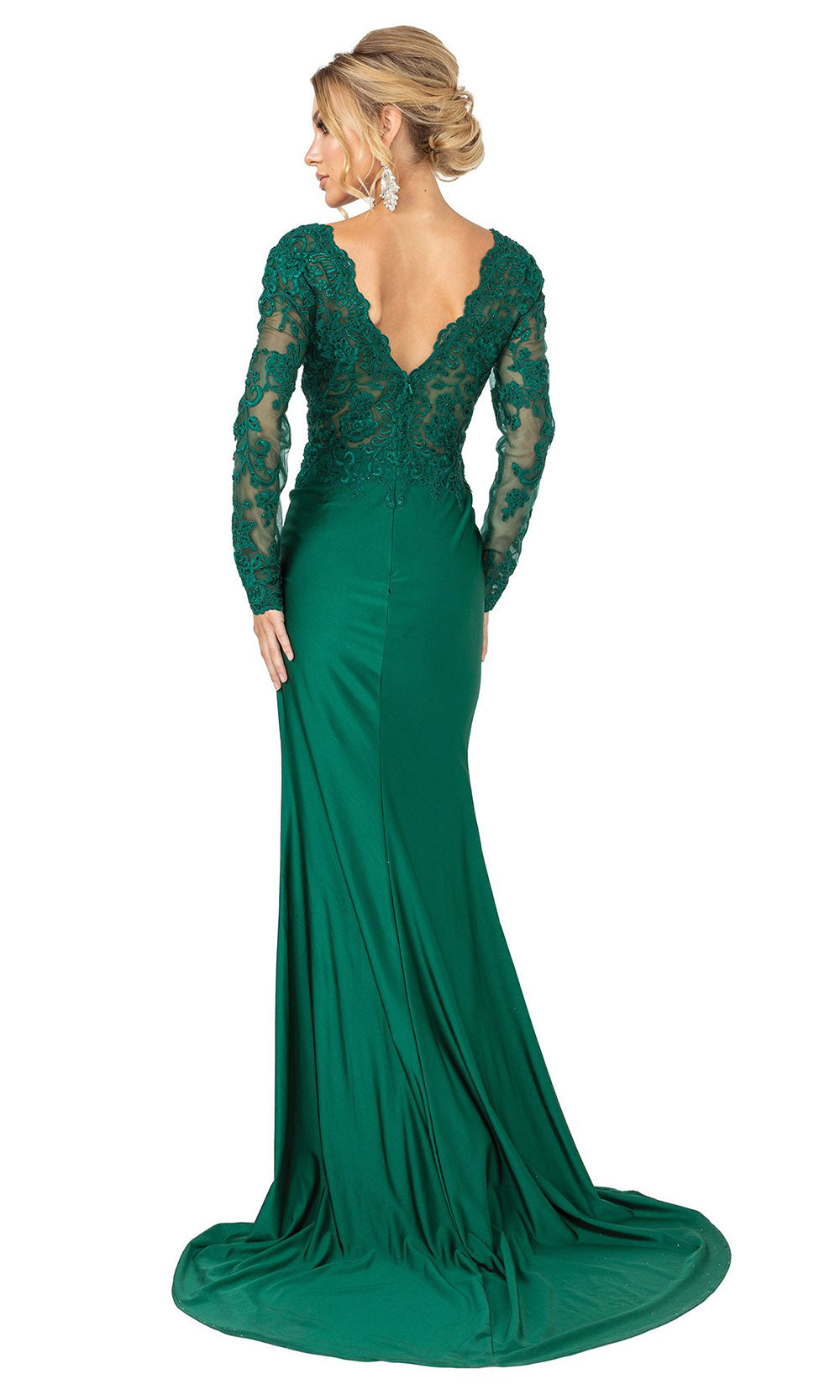 Black Mermaid Modest Long Elegant Evening Prom Dresses, Plus Size  Bridesmaid Dresses PD1029