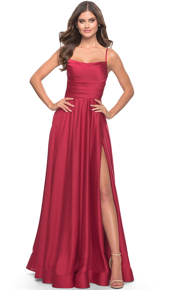 Mayqueen MQ1727 Prom Mauve Fitted, High Slit