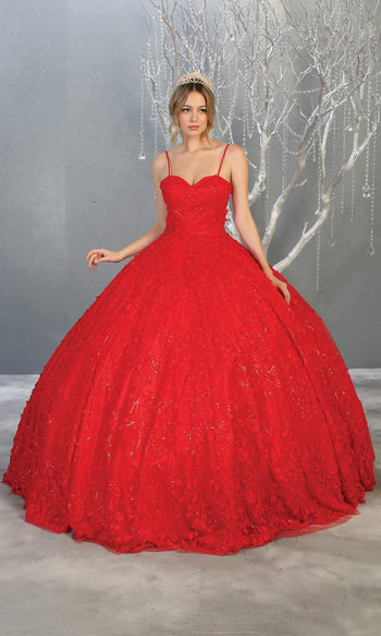Occasion Red Ball Gown Off Shoulders Wedding Dress | Quinceanera Dresses