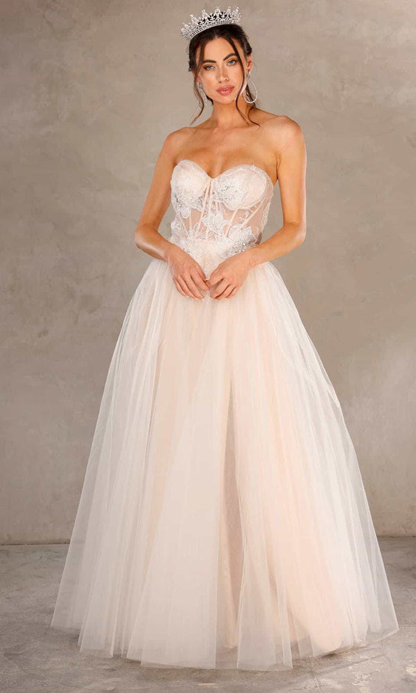 May Queen LK179 Corset Back Strapless Quinceanera Ball Gown