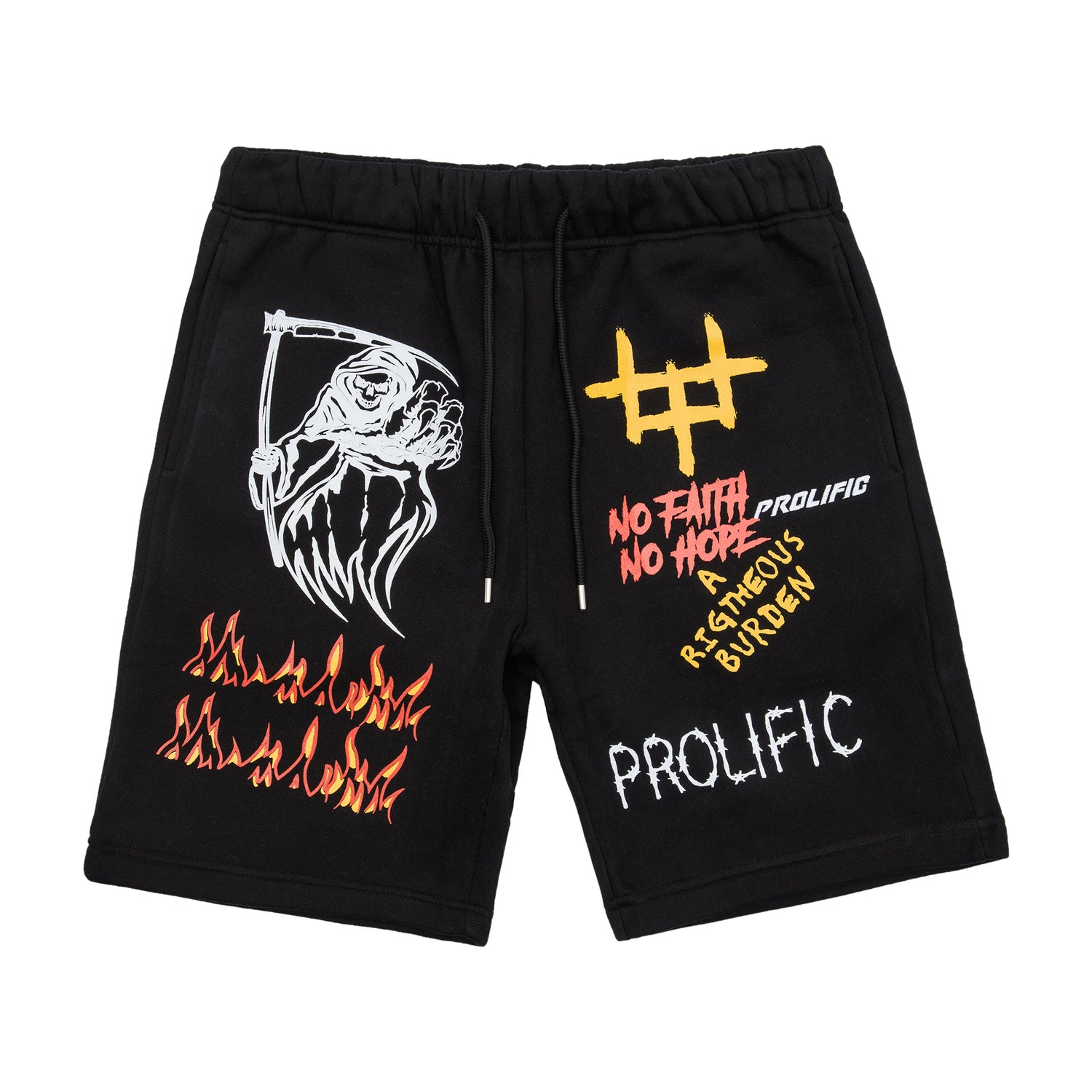 No Faith Cotton Shorts - Black – Prolific