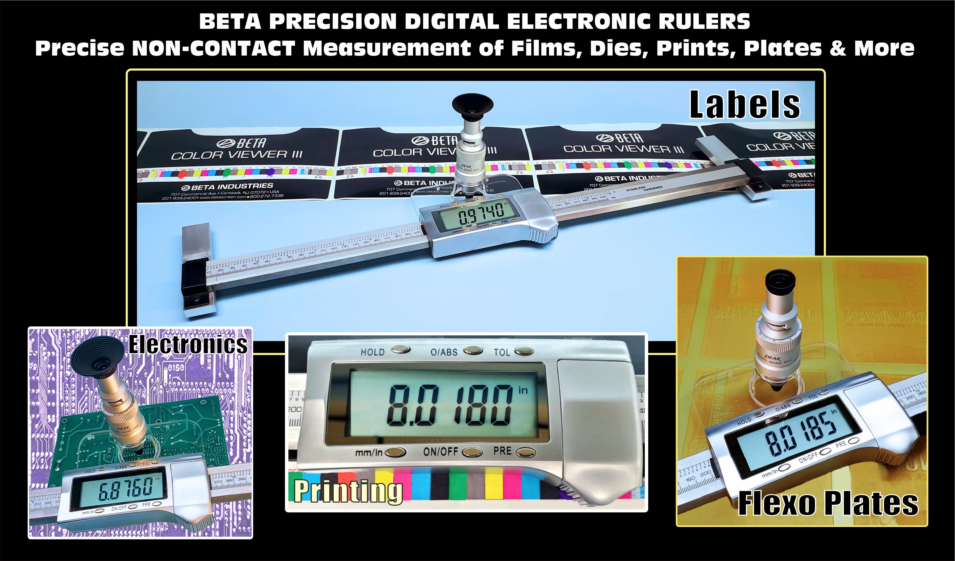 ELECTRONIC RULER NON-CONTACT MEASUREMENT FOR LARGE AND SMALL DISTANCES