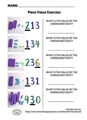 free 2nd grade worksheet understanding place value of 3 digit numbers digi block store