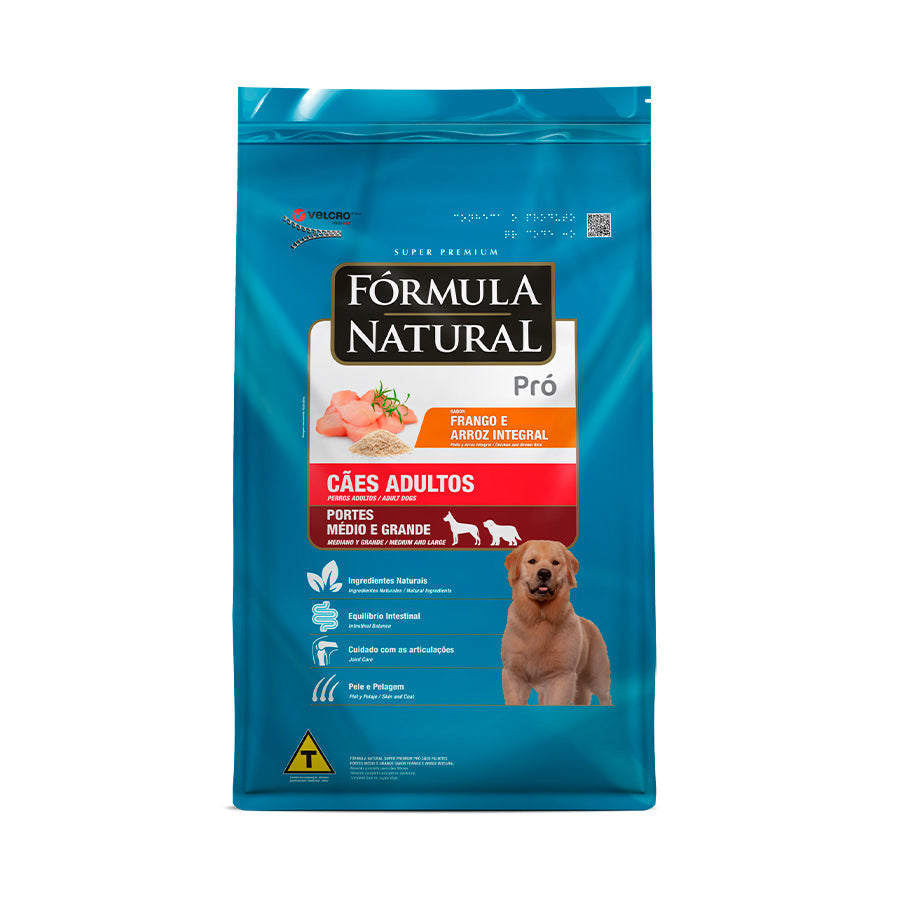 Ração Fórmula Natural Pró para Cães Adultos de Porte Médio e Grande Sabor Frango e Arroz Integral 1