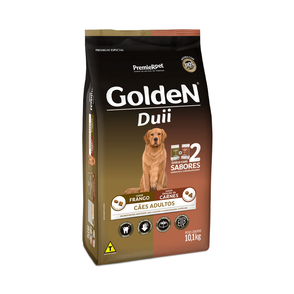 Ração Golden Duii para Cães Adultos Sabor Frango e Carne - 10,1kg 1
