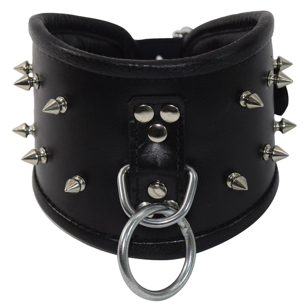 Genuine Leather and Spike Posture Collar - Sade Fantasy