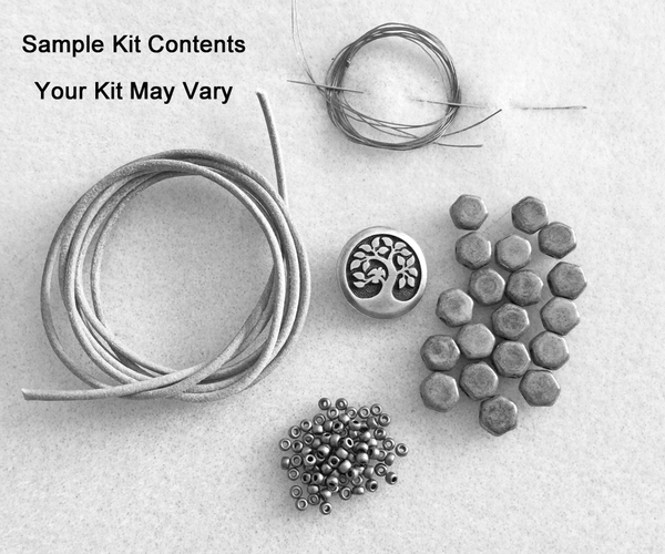 Download Hex Bead Leather Wrap Bracelet Kit - 2-hole Honeycomb Glass Beads - Se - MyBeadKit.com