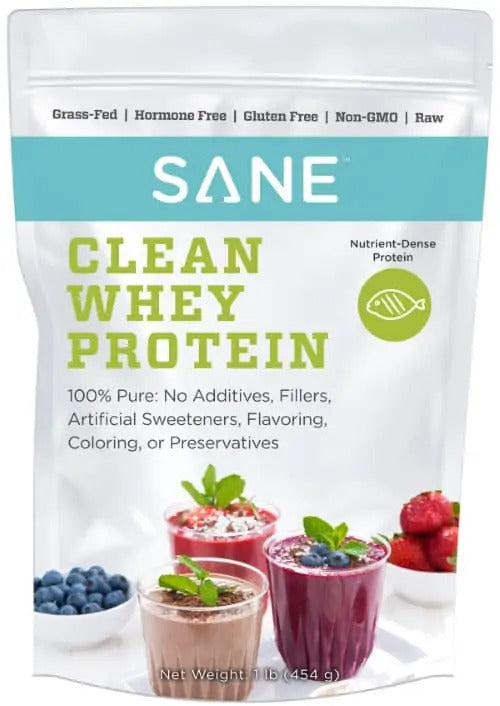 Bag of SANE Clean Whey Protien, for full text please click the link below read.