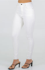 Fitted High Waisted Jeans WHITE