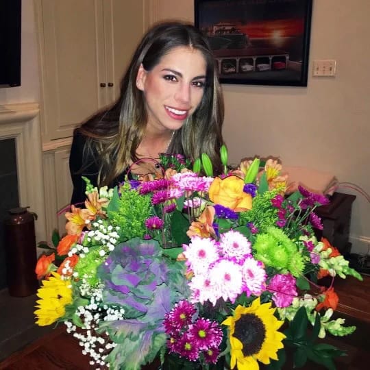 Andrea Castaneda With Valentines Flowers - DBandrea