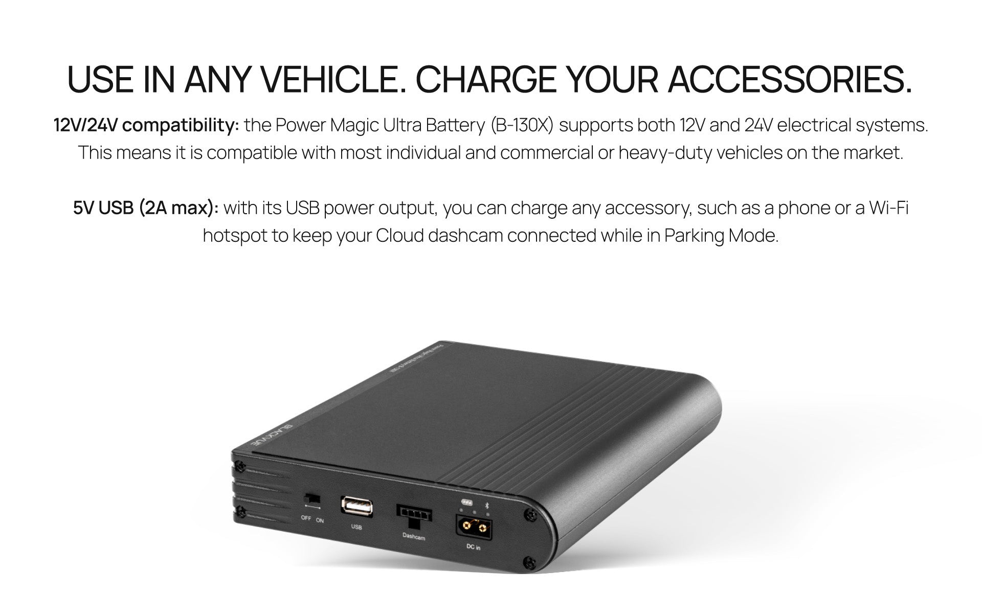 BlackVue B-130X Ultra Battery Pack For Parking Mode – BlackVue