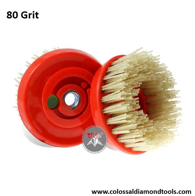 Terminator SL 5/8-11 Thread Yellow Bristle Diamond Brush (Snail Lock) 80 Grit