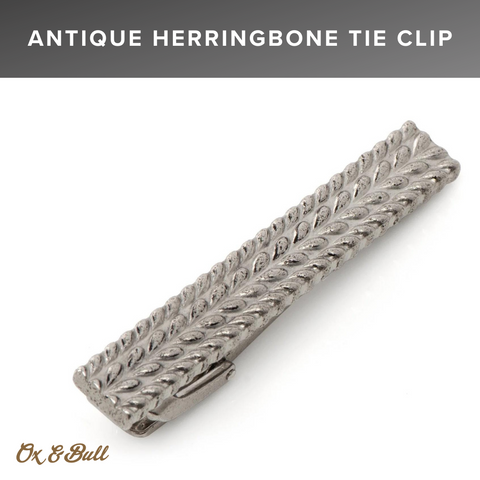 Antique Herringbone Tie Clip | Ox & Bull Trading Co.
