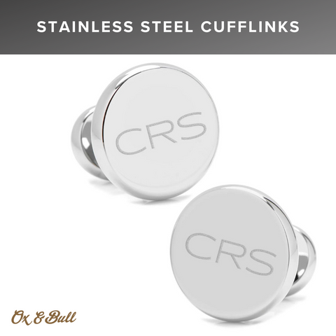 Stainless Steel Engravable Cufflinks | Ox & Bull Trading Co.