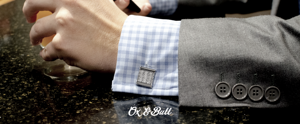 These Antique Herringbone Cufflinks offer an elevated look for any suit.