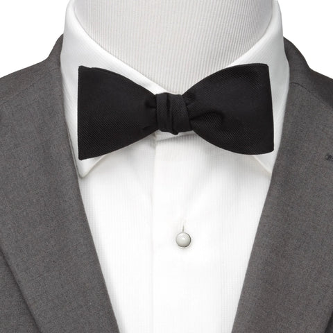 Ox & Bull Black Silk Self-Tie Bow Tie, the quintessential black tie.