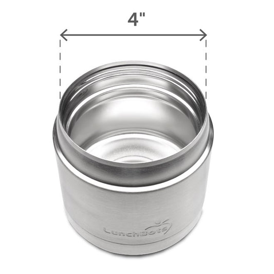 LunchBots Thermal 8 oz Triple Insulated Thermos - Hot 6 Hours or Cold 12  Hours - Leak Proof Thermos Soup Jar - All Stainless Interior - Navy Lid 