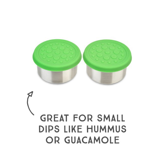 LunchBots 1.5oz Leak Proof Dips Condiment Containers Set of 3 1.5 oz Spill Proof in Bags and Bento Boxes Food Grade Stai