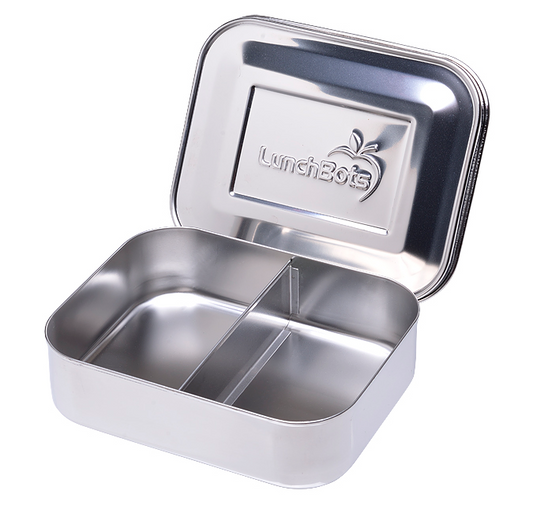 LunchBots Trio Stainless Steel 3 Compartment Bento Box Stainless