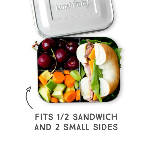 LunchBots Large Trio Stainless Steel Lunch Container -Three