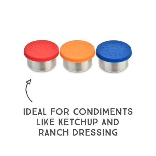 WeeSprout 18/8 Stainless Steel Condiment Containers | Set of 3 | 2.5 oz with Lids, Other