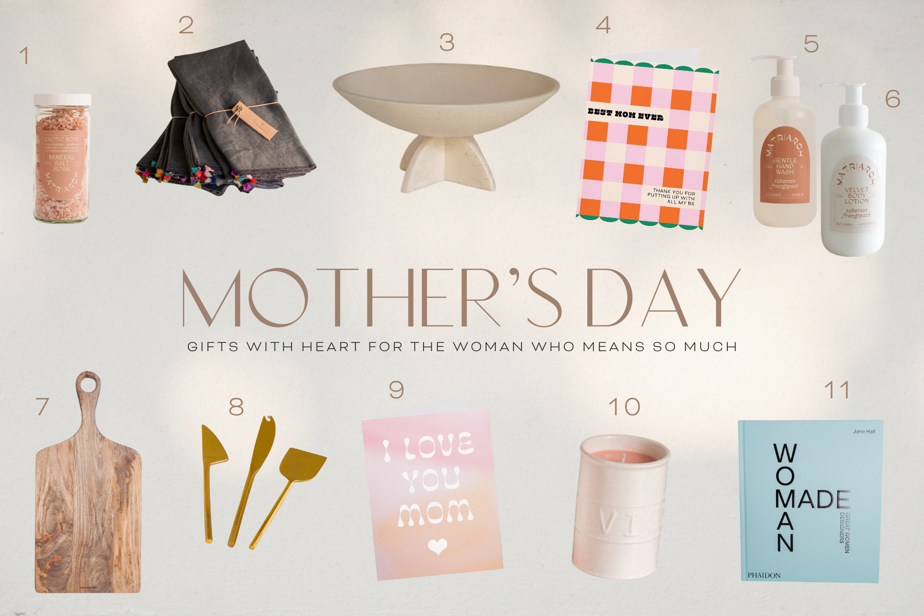 Mother's Day Gift Guide with Story & Teller Products Listed Below