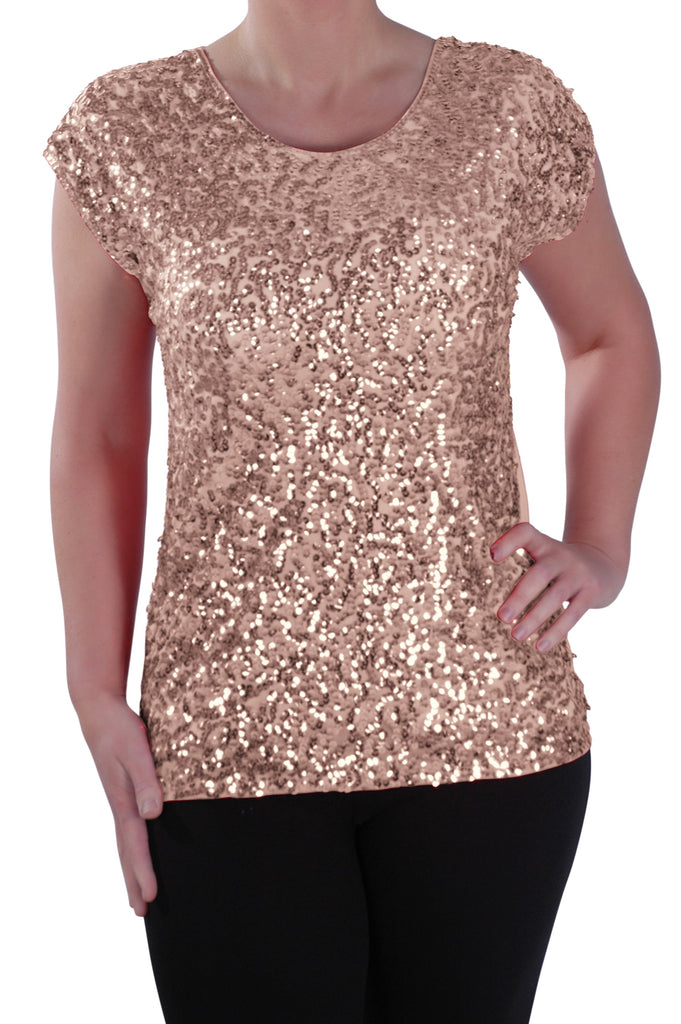 Womens Sequin Embellished Sparkle Evening Ladies Tops – EYECATCH.COM