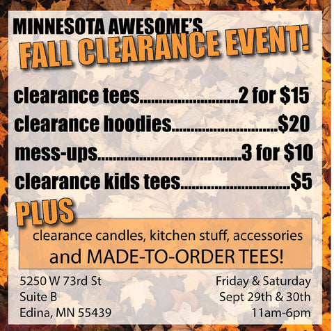 Fall 2023 Warehouse Clearance Event – Minnesota Awesome