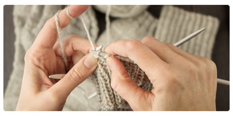 Knitting a blanket at home