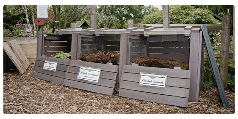 Three step compost bin system