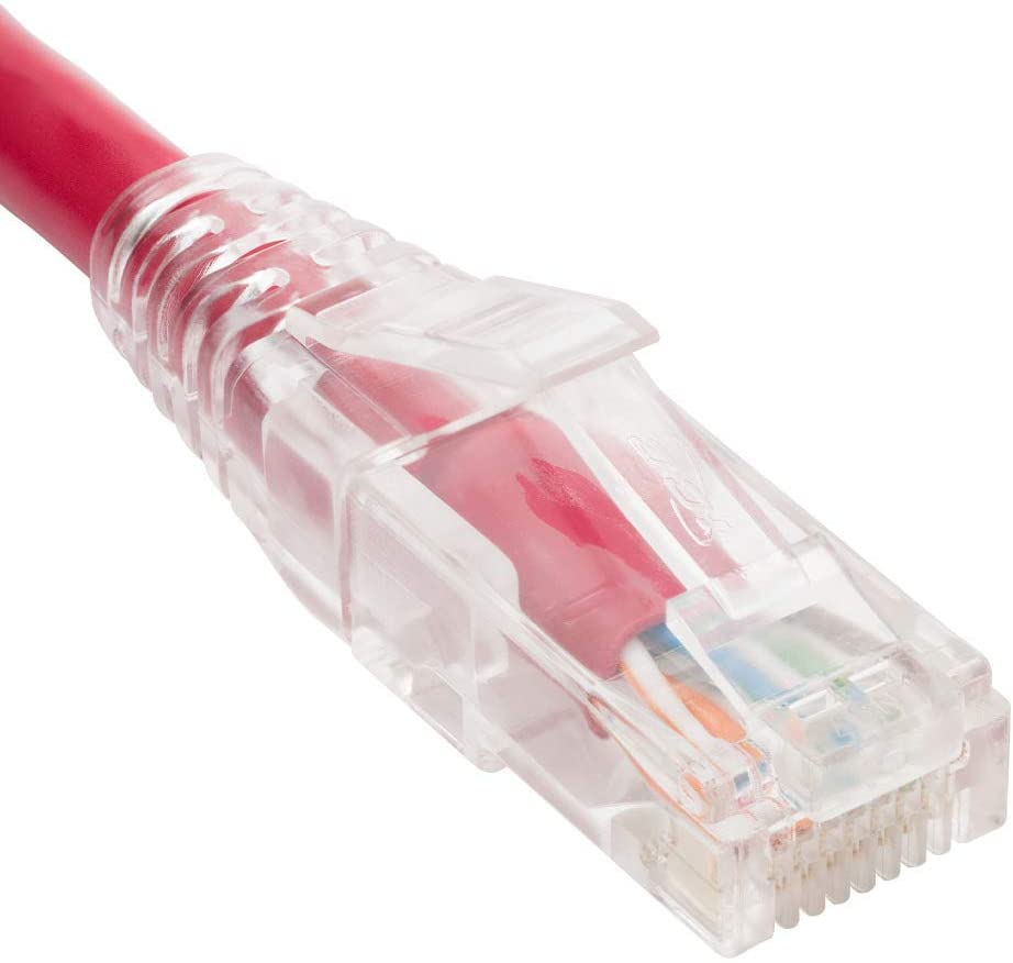 PATCH CORD CAT6 CLEAR BOOT 14' RED