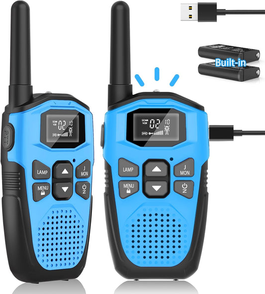 Walkie Talkies, NXGKET 4 Pack Long Range 22 Channel Two-Way Radios with  Rechargeable Batteries and USB Charger - For Adults, Biking, Camping, Hiking