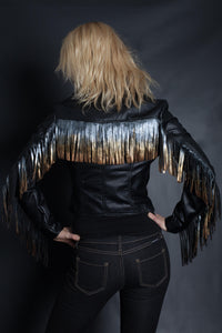 Rock On Ombre Fringe Jacket | Moto (BLACK)