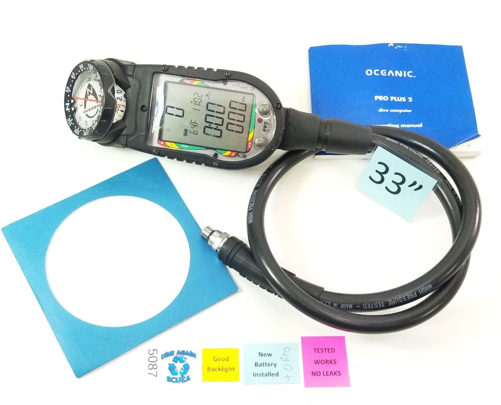 Oceanic Pro Plus 2 SCUBA Dive Air Integrated Computer, Compass Air & Nitrox 5087