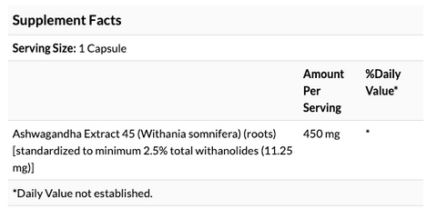 Product image of Swanson, Ashwagandha Extract, Standardized, 450 mg, 60 Capsules