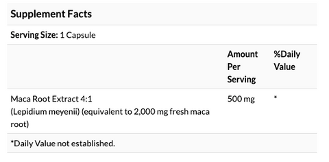 Product details for Swanson, Maca, 500 mg, 60 Capsules