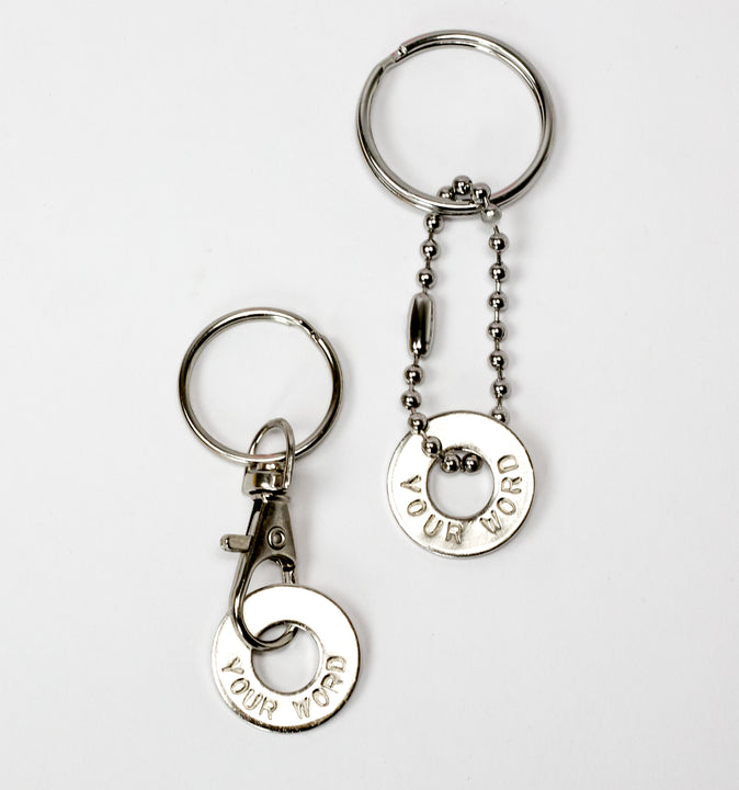 MyIntent Custom Clasp Keychain and Bead Keychain in Nickel 