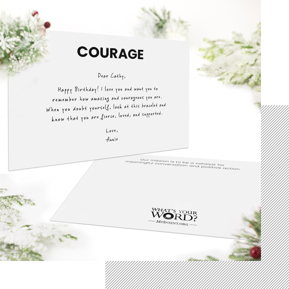 MyIntent Personalized Cards - If you select a personalized card, your story will be custom printed on a card for you to keep ($4.50)