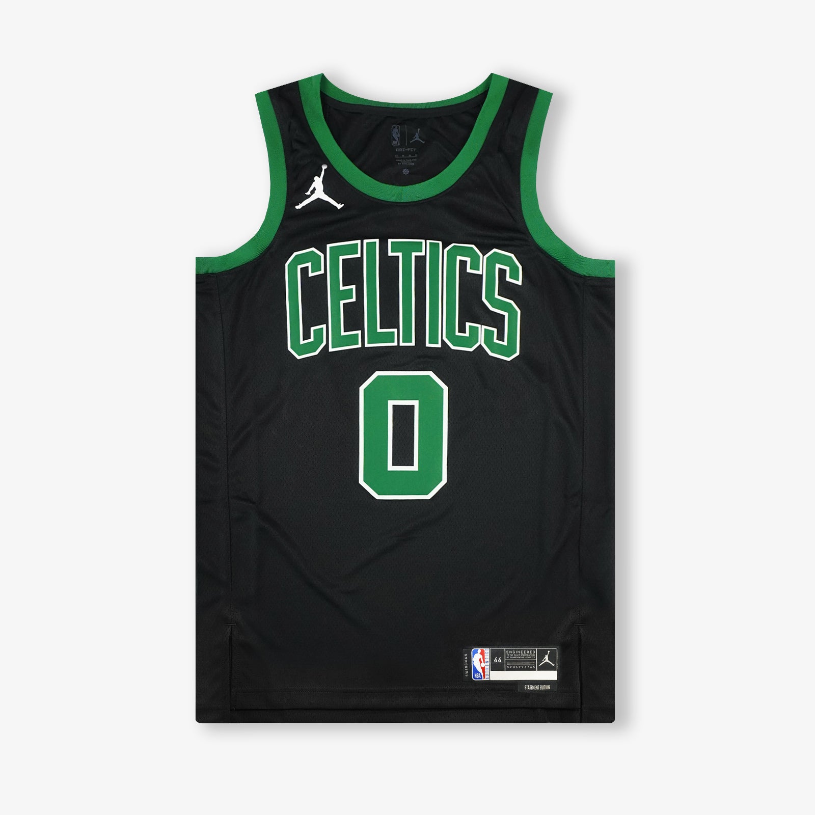 NBA Celtics 0 Jayson Tatum Black Gold Men Jersey