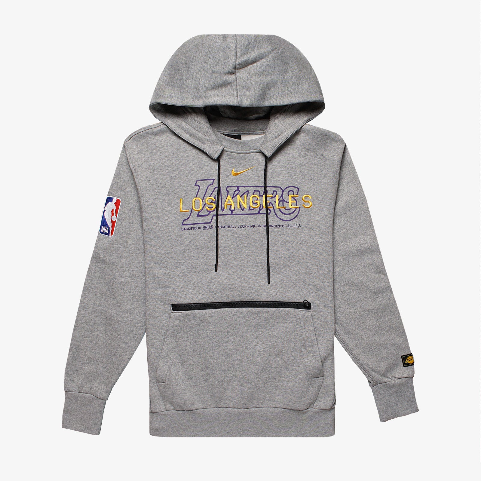 Los Angeles Lakers Courtside Nba Pullover Hoodie Grey Throwback