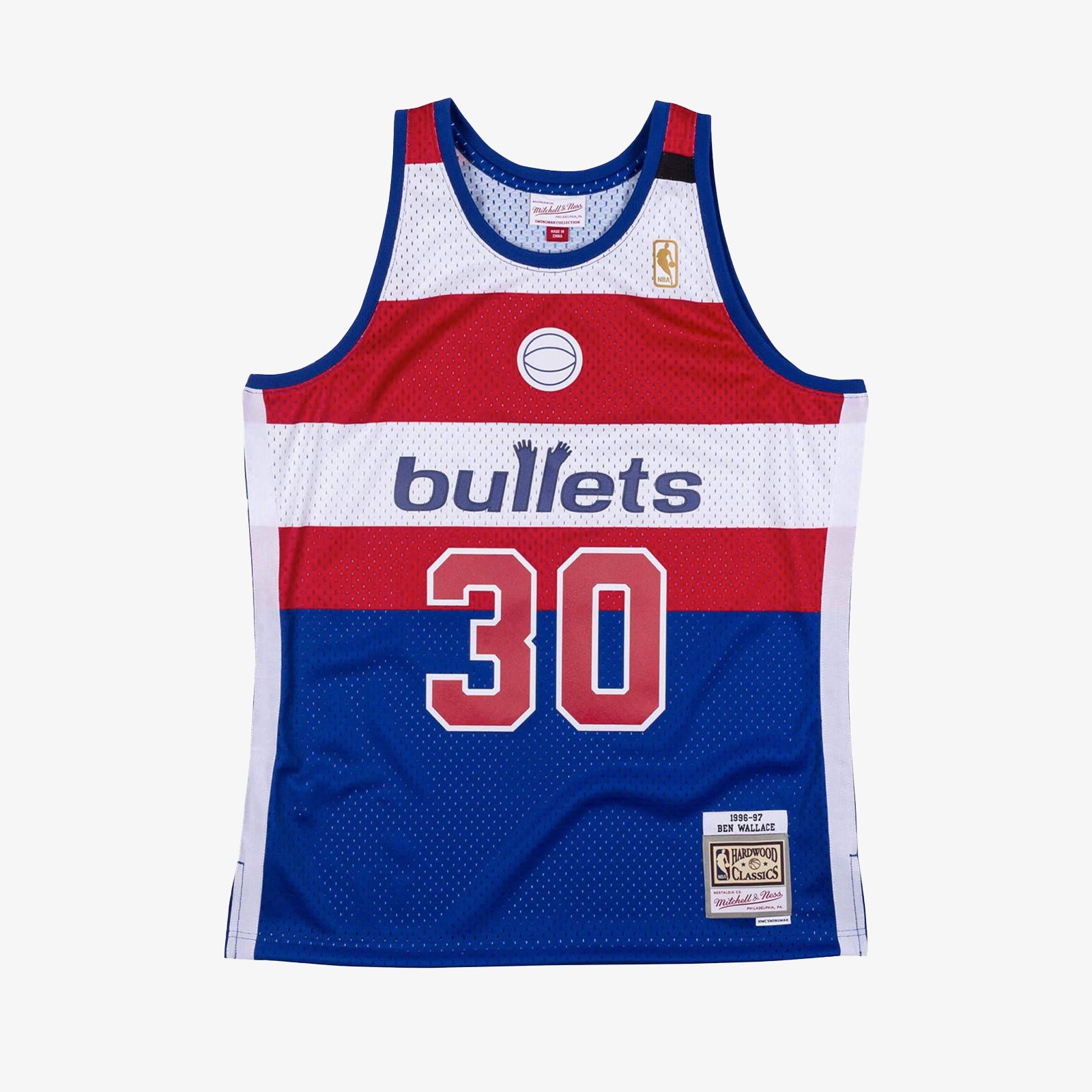 Washington Bullets Ben Wallace 96 97 Hwc Swingman Jersey Royal Throwback