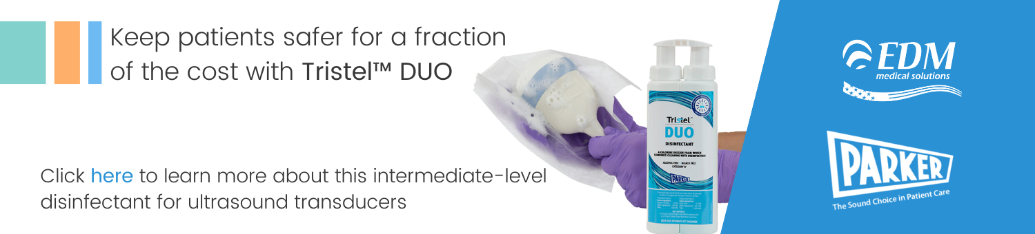 Keep your patients safer for a fraction of the cost with Tristel DUO. Click here to learn more about this intermediate-level disinfectant for ultrasound transducers