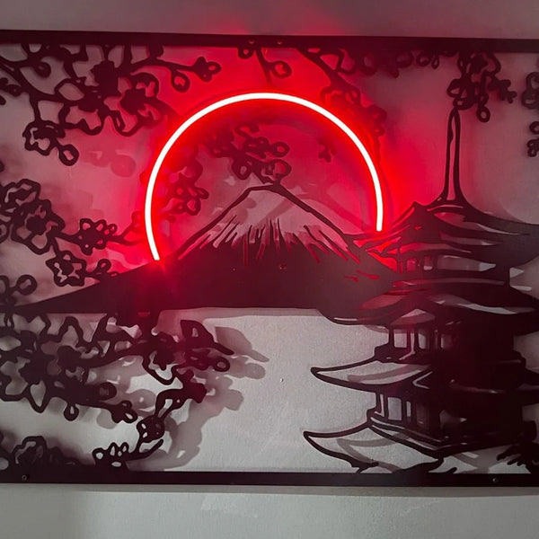 neon wall art on wall