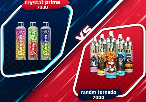 Crystal Prime 7000 Puffs Vape vs. Randm Tornado 7000 Puffs Vape