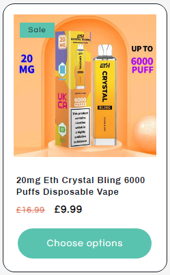 20mg Eth Crystal Bling 6000 Puffs Disposable Vape