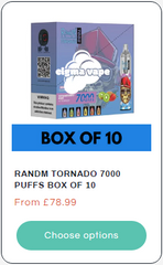 Randm Tornado 7000 Puffs Box of 10