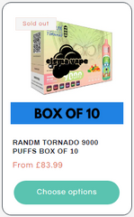 Randm Tornado 9000 Puffs Box of 10