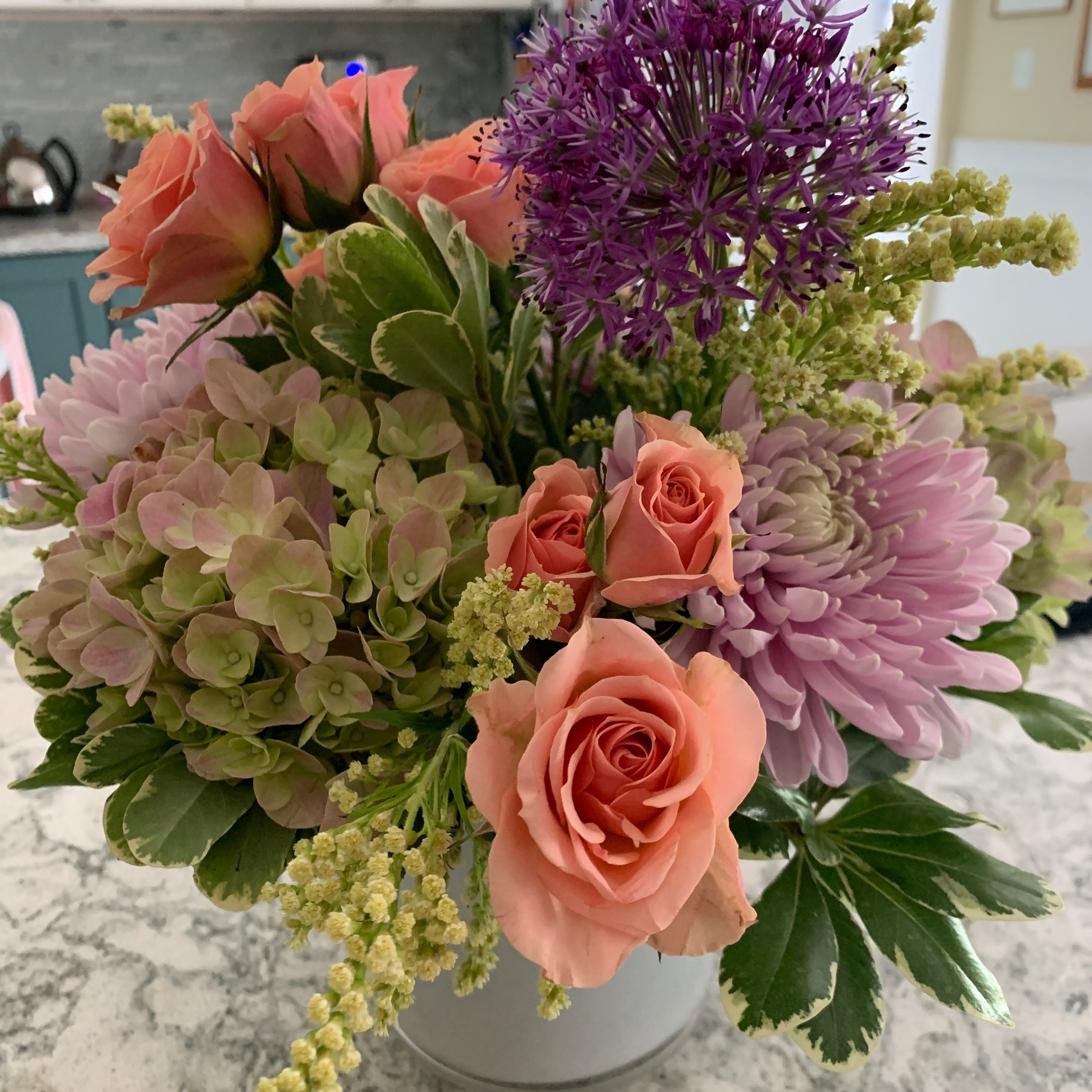 Recipient submitted photo saying thanks for Mother’s Day Designer Bouquet