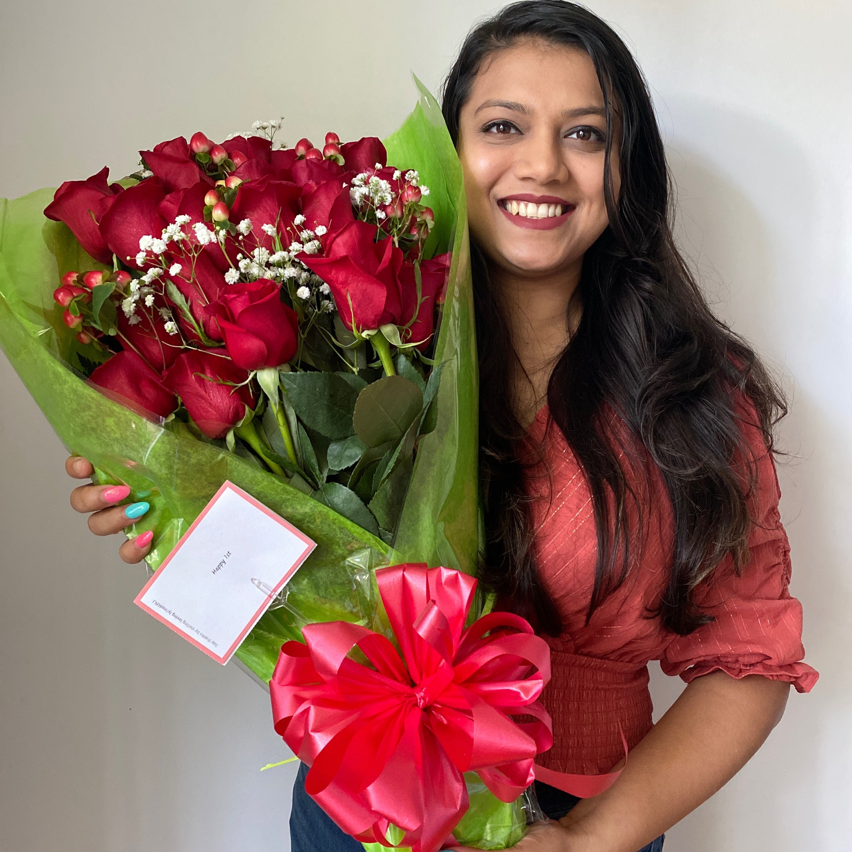 Submitted image of a grateful recipient for Perfect Wrapped Long-Stemmed Red Roses