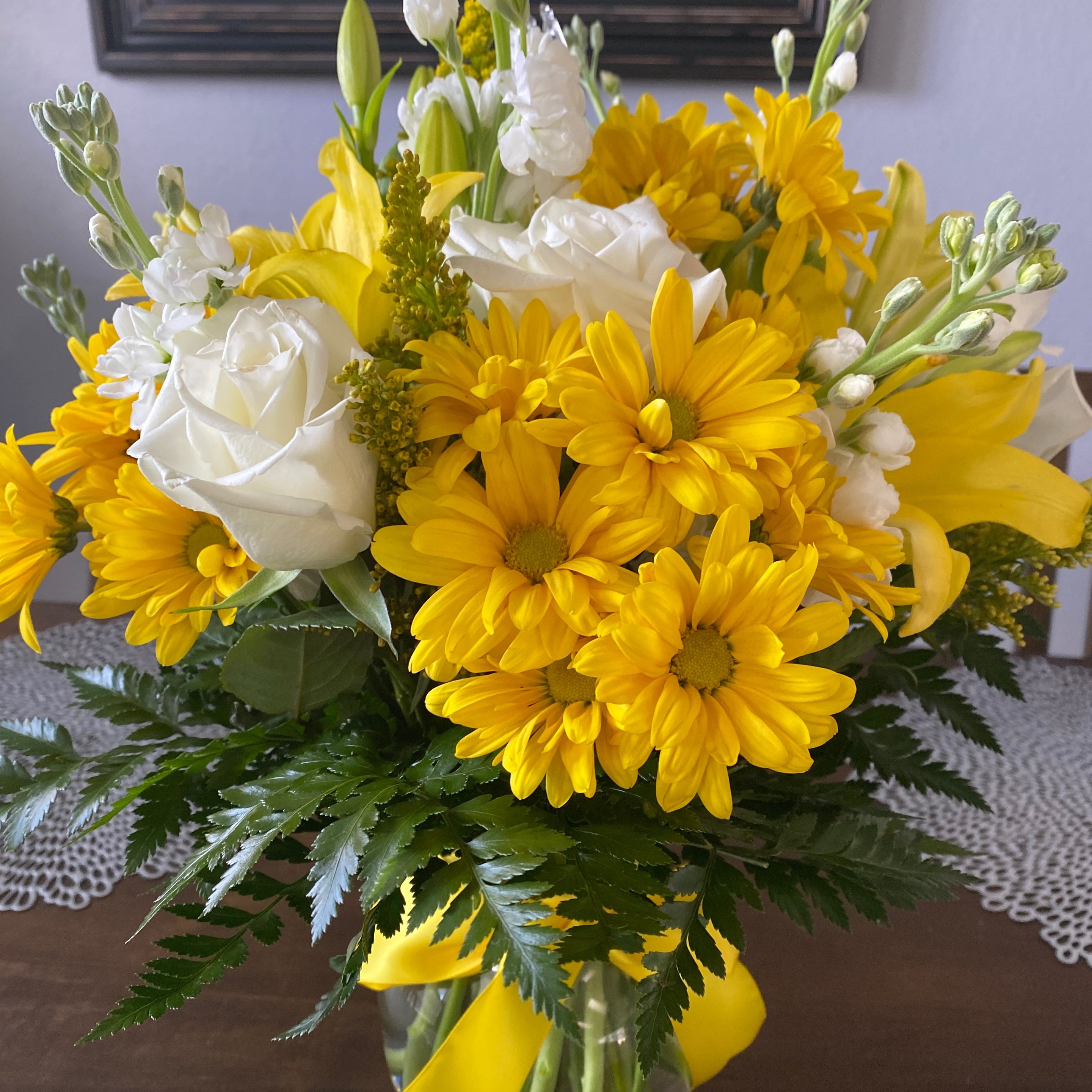 Recipient's thankful picture submission for Smile a Mile Daisy Vase™